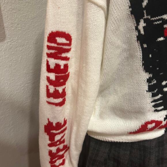 Shein Skeleton Halloween White and red knitted sweater - Picture 4 of 8